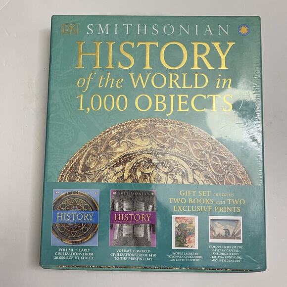 DK Smithsonian History of the World 2 Books and 2 Prints Gift Set Collection - Picture 1 of 3
